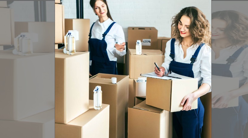 women inspecting boxes of shampoo at wholesale