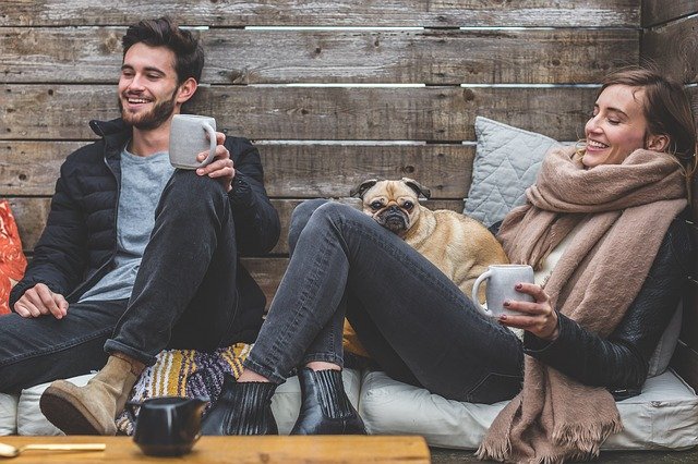 couple enjoying time in apartment