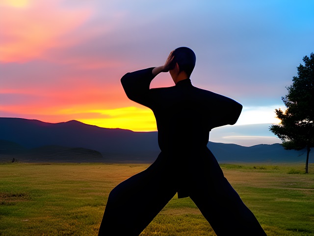 qi gong master practicing