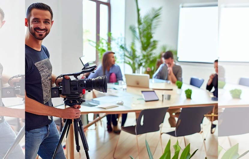 video production services filming at office