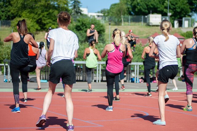 group exercising